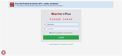 warrior plus login